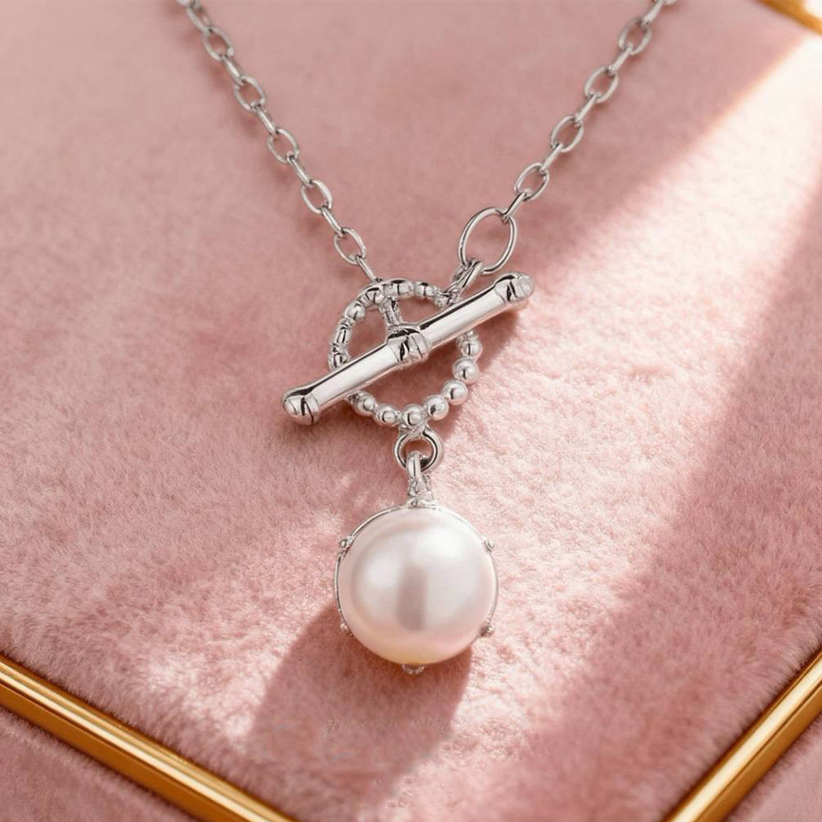 預購-泰國 全925純銀項鍊 輕奢OT扣珍珠項鍊