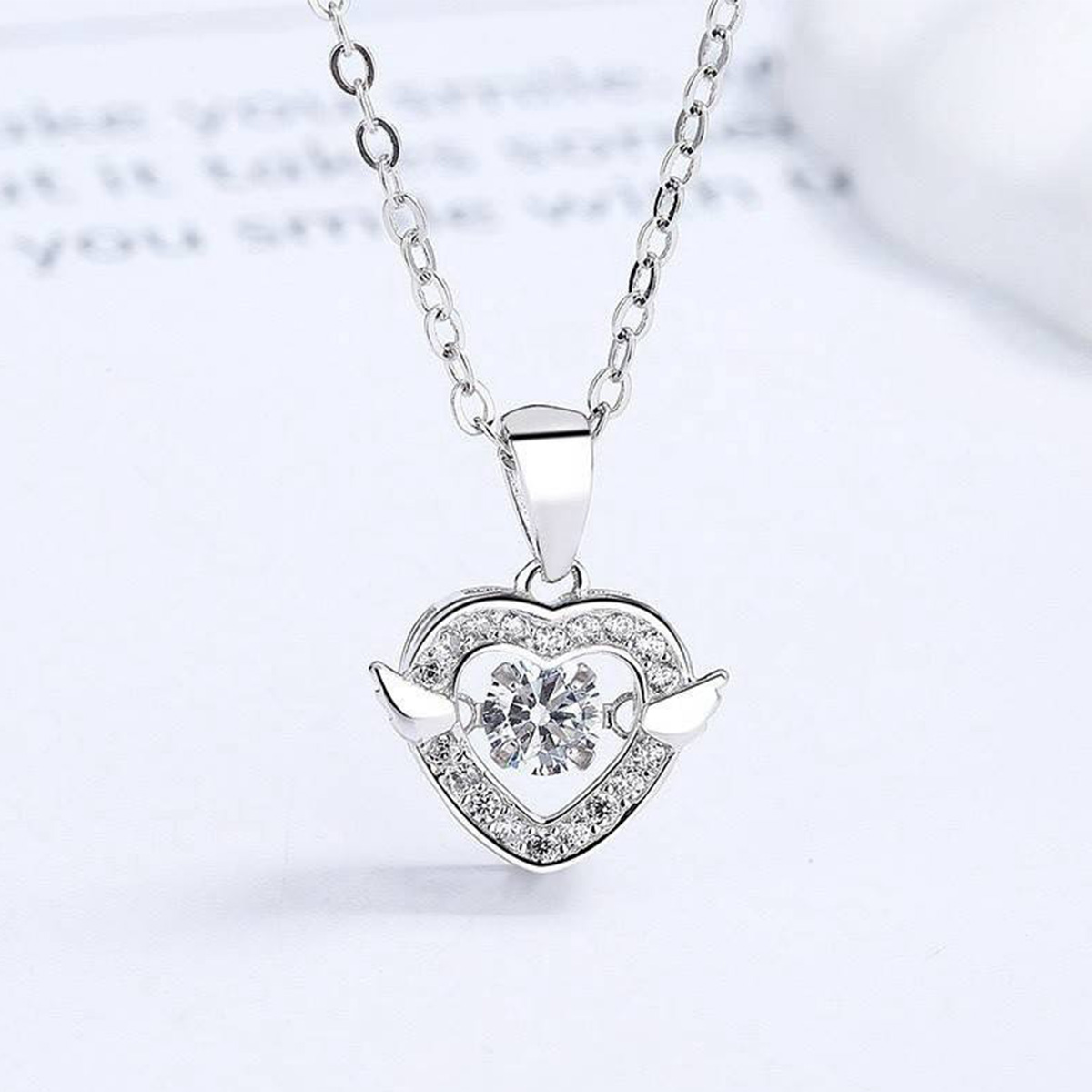 預購-泰國 全925純銀項鍊 愛心天使靈動項鍊